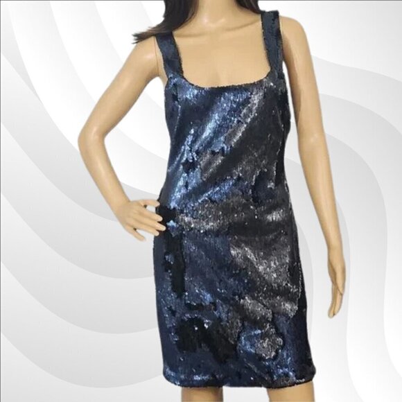 2/$50 L'AGENCE Auden Navy Sequin Mini Dress Size XS | Glamorous Party Dress - Picture 1 of 6